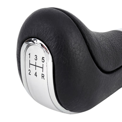 Universal Car Leather Metal Gear Shift Knob Modified Car Auto Transmission Shift Lever Knob(Silver) by buy2fix