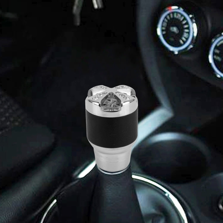 Universal Car Diamond Gear Shift Knob Modified Car Gear Shift Knob Auto Transmission Shift Lever Knob Gear Knobs(Silver) by buy2fix