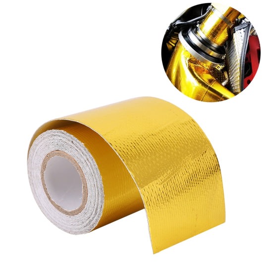 5m Exhaust Wrap Auto Motor Exhaust Heat Shield Aluminum Foil Paper Heat Resistant Wrap(Gold) - Exhaust Pipes by buy2fix | Online Shopping UK | buy2fix