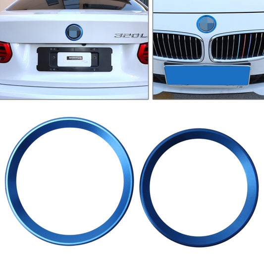2 PCS/Set Zinc Alloy Steering Wheel Decoration Ring Sticker Logo Car Styling Modification Car Front Logo Ring Decoration Rear Cover Trim Hood Emblem Rings for BMW 3 Series(Blue) by buy2fix