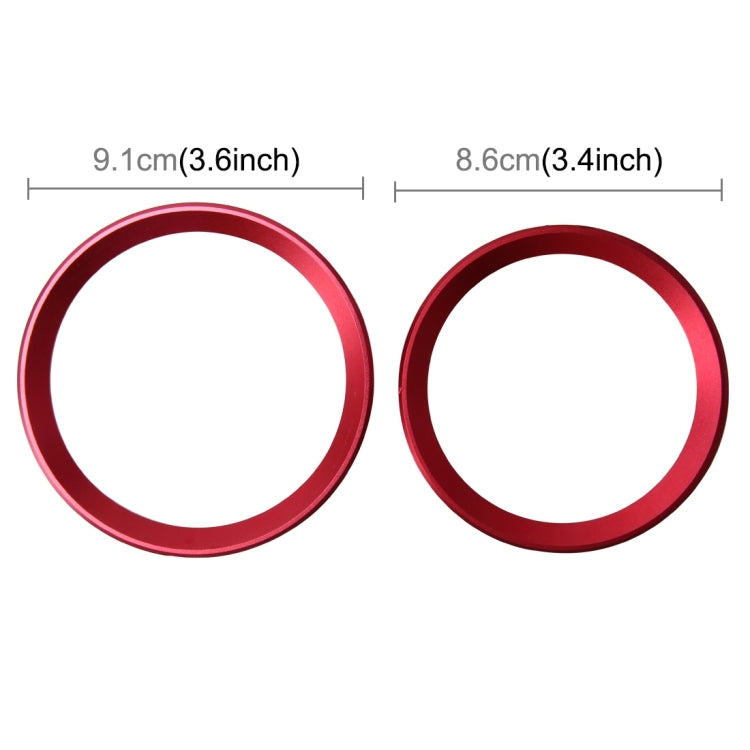 2 PCS/Set Zinc Alloy Steering Wheel Decoration Ring Sticker Logo Car Styling Modification Car Front Logo Ring Decoration Rear Cover Trim Hood Emblem Rings for BMW 3 Series(Red) by buy2fix