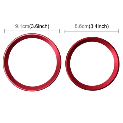 2 PCS/Set Zinc Alloy Steering Wheel Decoration Ring Sticker Logo Car Styling Modification Car Front Logo Ring Decoration Rear Cover Trim Hood Emblem Rings for BMW 3 Series(Red) by buy2fix