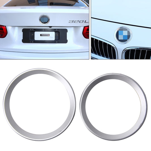 2 PCS/Set Zinc Alloy Steering Wheel Decoration Ring Sticker Logo Car Styling Modification Car Front Logo Ring Decoration Rear Cover Trim Hood Emblem Rings for BMW 3 Series(Silver) by buy2fix