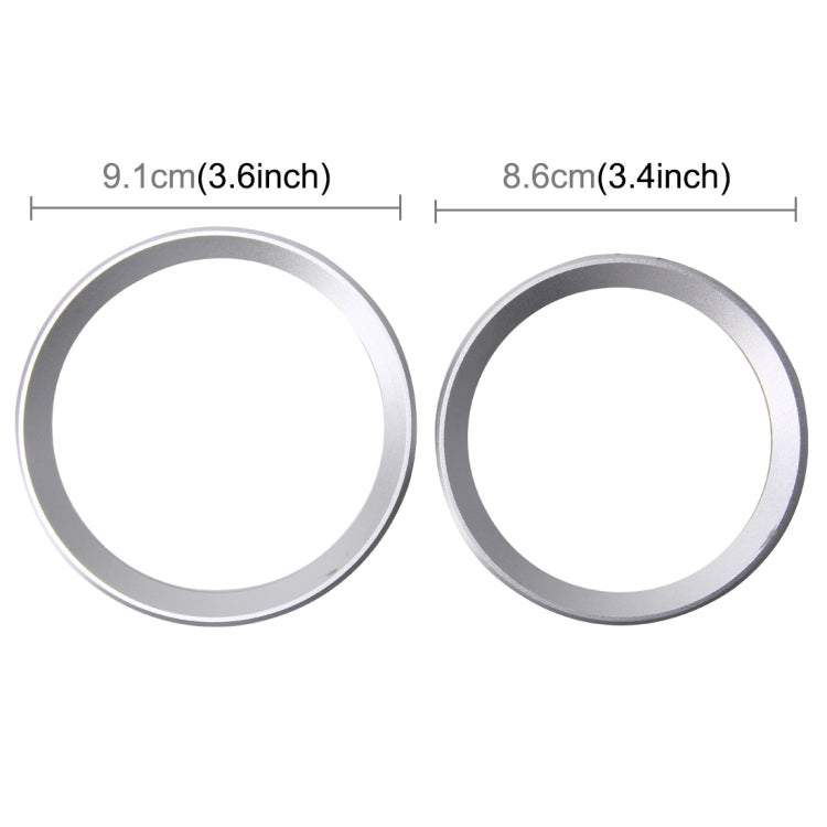 2 PCS/Set Zinc Alloy Steering Wheel Decoration Ring Sticker Logo Car Styling Modification Car Front Logo Ring Decoration Rear Cover Trim Hood Emblem Rings for BMW 3 Series(Silver) by buy2fix