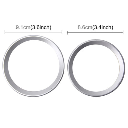 2 PCS/Set Zinc Alloy Steering Wheel Decoration Ring Sticker Logo Car Styling Modification Car Front Logo Ring Decoration Rear Cover Trim Hood Emblem Rings for BMW 3 Series(Silver) by buy2fix