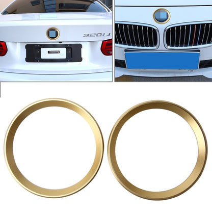 2 PCS Car Logo Decorative Circle Steering Wheel Decoration Ring Sticker Logo Car Styling Modification Car Front Logo Ring Decoration Rear Cover Trim Hood Emblem Rings for BMW 5 Series(Gold) by buy2fix
