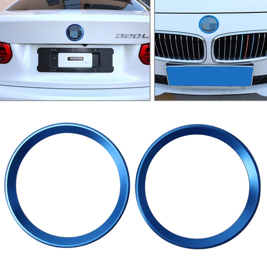 2 PCS Car Logo Decorative Circle Steering Wheel Decoration Ring Sticker Logo Car Styling Modification Car Front Logo Ring Decoration Rear Cover Trim Hood Emblem Rings for BMW 5 Series(Blue) by buy2fix