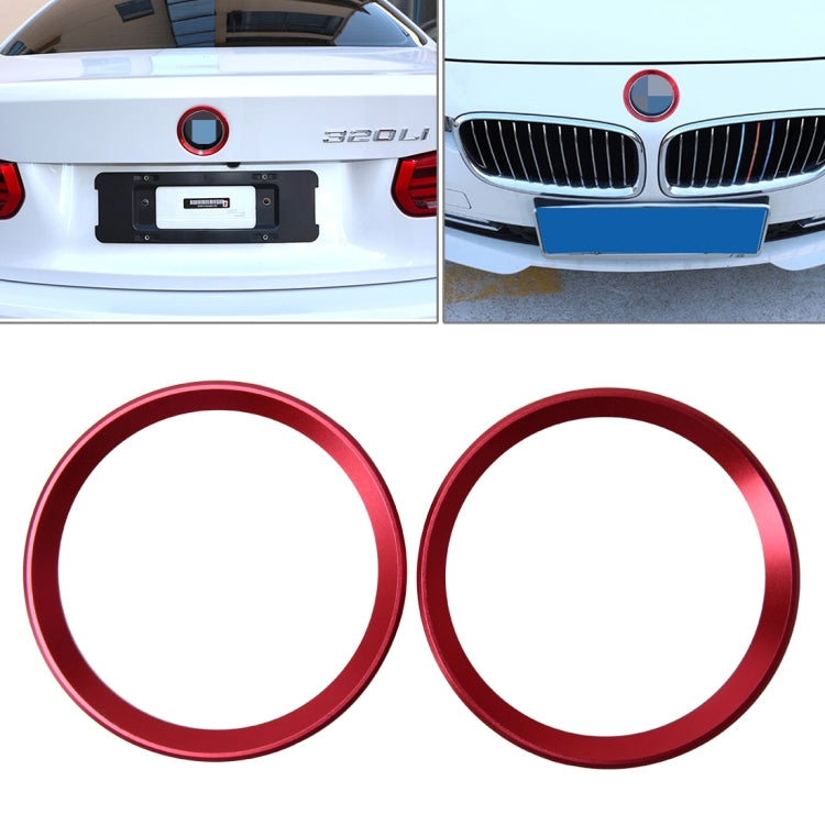 2 PCS Car Logo Decorative Circle Steering Wheel Decoration Ring Sticker Logo Car Styling Modification Car Front Logo Ring Decoration Rear Cover Trim Hood Emblem Rings for BMW 5 Series(Red) by buy2fix