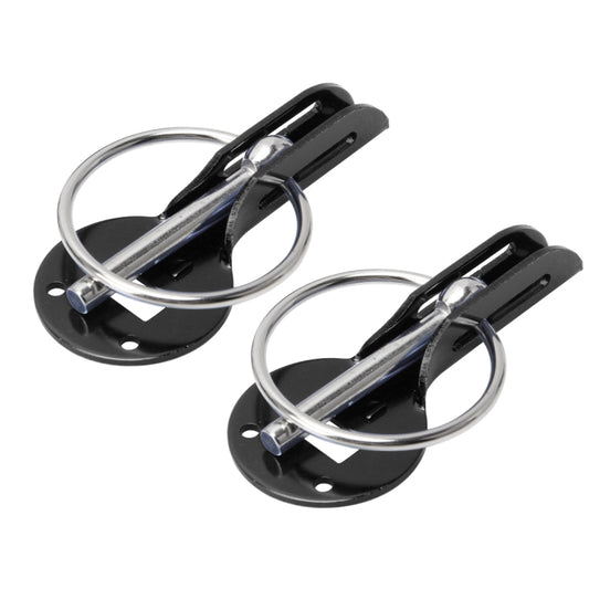 A Pair Universal Automobile Engine Cover Lock Carbon Fiber Hood Lock Car Modification Cover Lock Pull-type Engine Cover Lock Mount Bonnet Hood Pins Lock for Car Modification(Black) - Locks & Hasps by buy2fix | Online Shopping UK | buy2fix