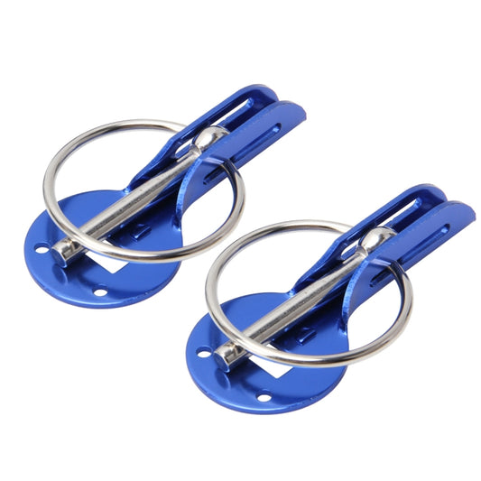 A Pair Universal Automobile Engine Cover Lock Carbon Fiber Hood Lock Car Modification Cover Lock Pull-type Engine Cover Lock Mount Bonnet Hood Pins Lock for Car Modification(Blue) - Locks & Hasps by buy2fix | Online Shopping UK | buy2fix