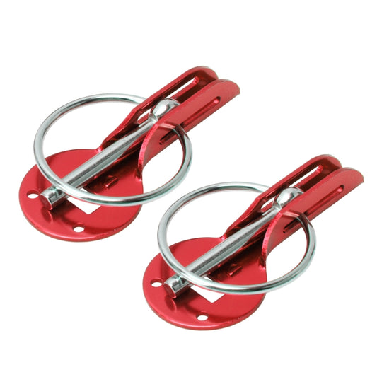 A Pair Universal Automobile Engine Cover Lock Carbon Fiber Hood Lock Car Modification Cover Lock Pull-type Engine Cover Lock Mount Bonnet Hood Pins Lock for Car Modification(Red) - Locks & Hasps by buy2fix | Online Shopping UK | buy2fix