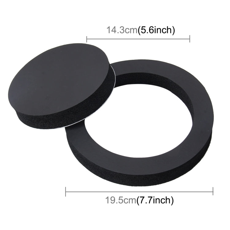 2 PCS Car Sound Insulation Speaker Soundproof Cotton with Self Adhesive Car Sound Insulation Cotton, Outer Diameter : 19.5 cm, Inner Diameter: 14.3 cm by buy2fix