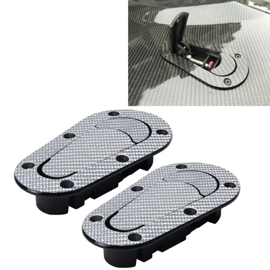 A Pair Car Carbon Fiber Cover Lock Modified Hood Lock General Racing Car Cover Lock(Carbon Grey) - Locks & Hasps by buy2fix | Online Shopping UK | buy2fix