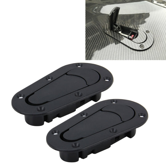 Une paire de serrures de couverture en Fiber de carbone pour voiture, serrure de capot modifiée, serrure de couverture de voiture de course générale (noir)