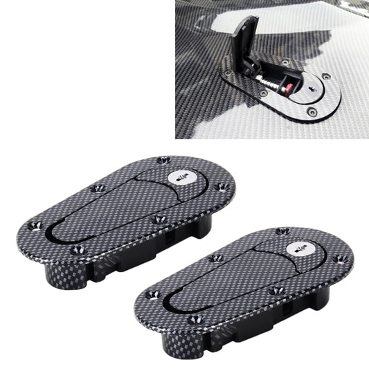 A Pair Car Carbon Fiber Cover Lock Modified Hood Lock General Racing Car Cover Lock(Carbon Black) - Locks & Hasps by buy2fix | Online Shopping UK | buy2fix