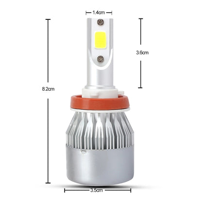 2 PCS H8/H9/H11 18W 1800 LM 3000K IP68 Casnbus Constant Current Car LED Headlight with 2 COB Lamps, DC 9-36V(Gold Light) - LED Headlamps by buy2fix | Online Shopping UK | buy2fix