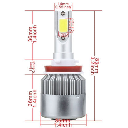 2 PCS H8/H9/H11 18W 1800 LM 6000K IP68 Casnbus Constant Current Car LED Headlight with 2 COB Lamps, DC 9-36V(White Light) - LED Headlamps by buy2fix | Online Shopping UK | buy2fix