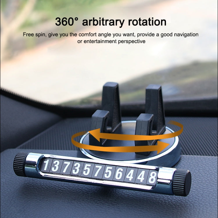 Multi-function Car Instrument Panel Mobile Phone Holder Temporary Parking Card(Silver) by buy2fix