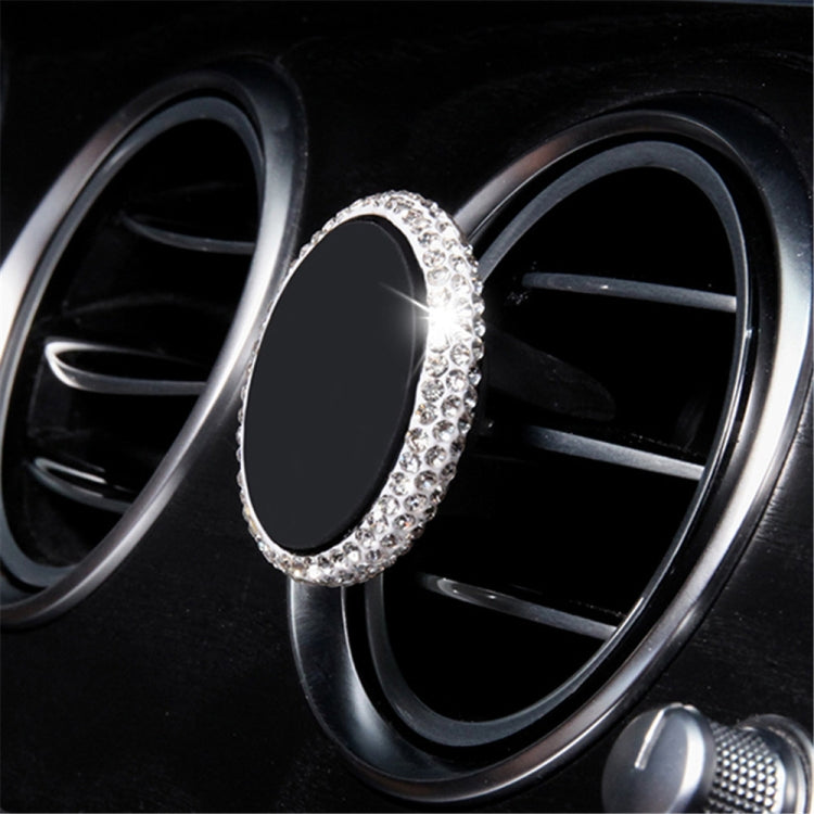 Car Diamond Magnetic Air Outlet Mobile Phone Holder(White) by buy2fix