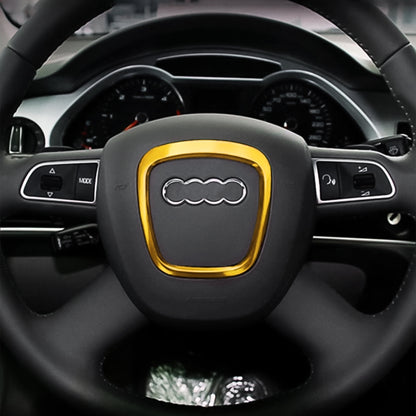 Car Auto Steering Wheel Decorative Ring Cover Trim Sticker Decoration for Audi(Gold) by buy2fix