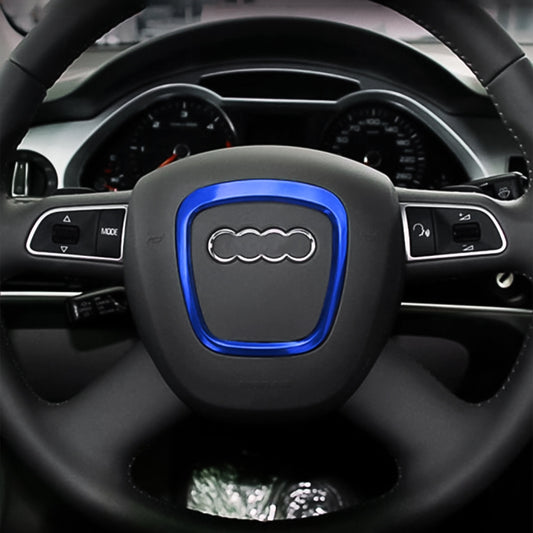 Car Auto Steering Wheel Decorative Ring Cover Trim Sticker Decoration for Audi(Blue) by buy2fix