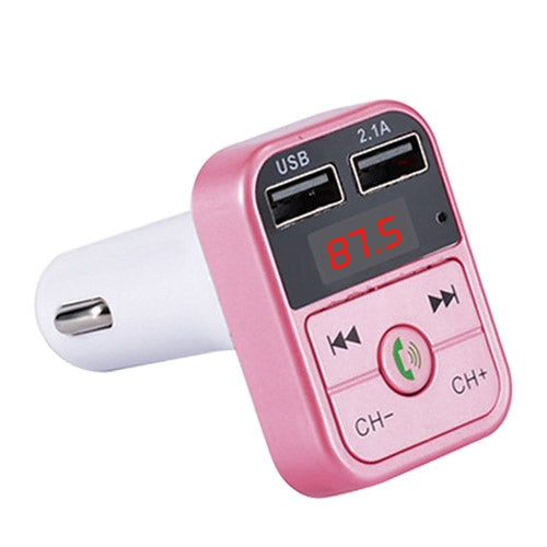 B2 Dual USB Charging Bluetooth FM Transmitter MP3 Music Player Car Kit, Support Hands-Free Call  & TF Card & U Disk (Rose Gold) - Bluetooth Car Kits by buy2fix | Online Shopping UK | buy2fix