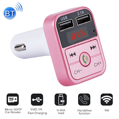 B2 Dual USB Charging Bluetooth FM Transmitter MP3 Music Player Car Kit, Support Hands-Free Call  & TF Card & U Disk (Rose Gold) - Bluetooth Car Kits by buy2fix | Online Shopping UK | buy2fix