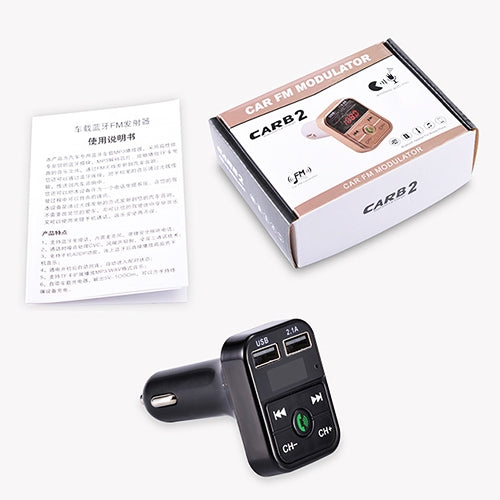 B2 Dual USB Charging Bluetooth FM Transmitter MP3 Music Player Car Kit, Support Hands-Free Call  & TF Card & U Disk (Rose Gold) - Bluetooth Car Kits by buy2fix | Online Shopping UK | buy2fix