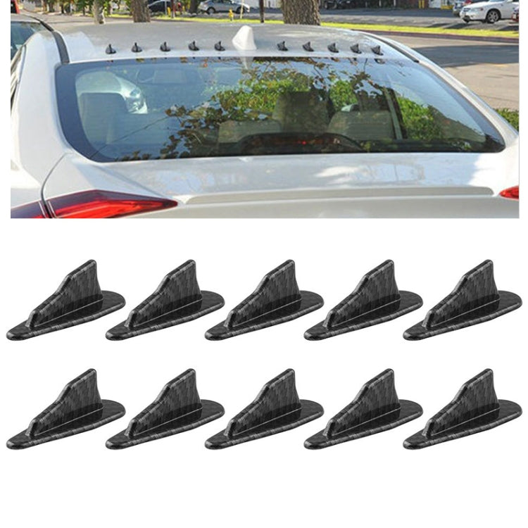 10 PCS Universal Car Carbon Fiber Shark Fin Diffuser Vortex Generator Roof Spoiler by buy2fix