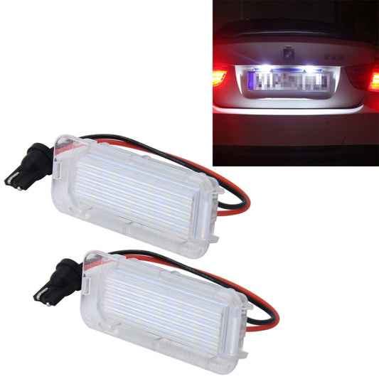 2 PCS License Plate Light with 18  SMD-3528 Lamps for Ford,2W 120LM,6000K, DC12V(White Light) - License Plate Lights by buy2fix | Online Shopping UK | buy2fix