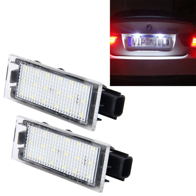 2 PCS License Plate Light with 18  SMD-3528 Lamps for Renault,2W 120LM,6000K, DC12V(White Light) - License Plate Lights by buy2fix | Online Shopping UK | buy2fix