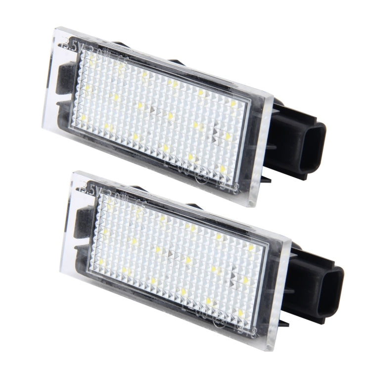 2 PCS License Plate Light with 18  SMD-3528 Lamps for Renault,2W 120LM,6000K, DC12V(White Light) - License Plate Lights by buy2fix | Online Shopping UK | buy2fix