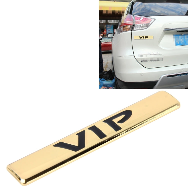 Auto VIP Sticker VIP Label Car Stickers 3D Metal Fashion VIP Logo Car Stickers,Size:9.5*1.5cm(Gold) by buy2fix