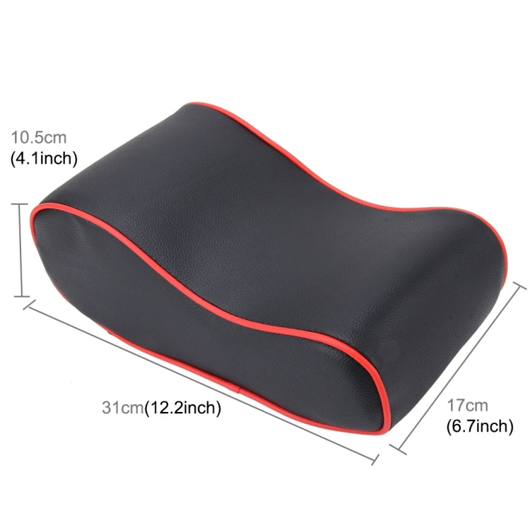 Universal Car PU Leather and Memory Foam Wrapped Armrest Box Breathable Car Armrest Box Mat with Phone Holder Storage Bag(Black) by buy2fix