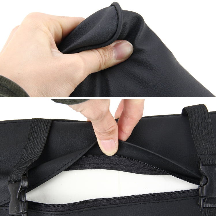 Universal Car PU Leather and Memory Foam Wrapped Armrest Box Breathable Car Armrest Box Mat with Phone Holder Storage Bag(Black) by buy2fix