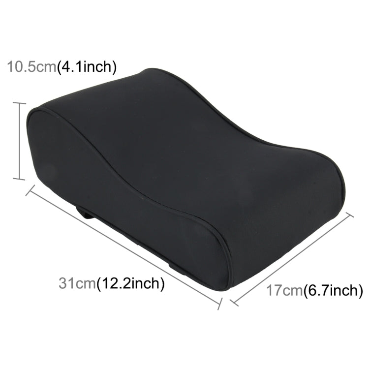 Universal Car PU Leather and Memory Foam Wrapped Armrest Box Breathable Car Armrest Box Mat with Phone Holder Storage Bag(Black) by buy2fix