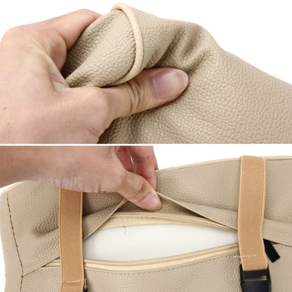 Universal Car PU Leather and Memory Foam Wrapped Armrest Box Breathable Car Armrest Box Mat with Phone Holder Storage Bag(Khaki) by buy2fix