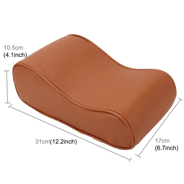 Universal Car PU Leather and Memory Foam Wrapped Armrest Box Breathable Car Armrest Box Mat with Phone Holder Storage Bag(Brown) by buy2fix