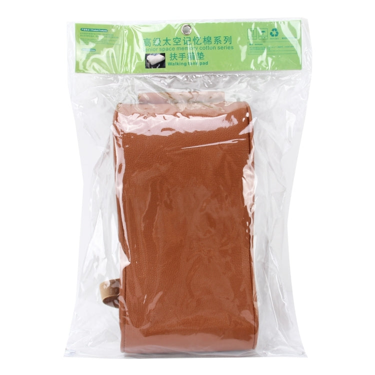 Universal Car PU Leather and Memory Foam Wrapped Armrest Box Breathable Car Armrest Box Mat with Phone Holder Storage Bag(Brown) by buy2fix