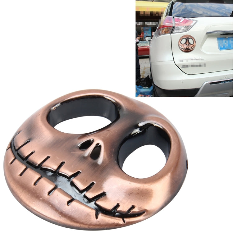 Skull Bone Shape Auto Sticker 3D Metal Fashion Car Stickers(Champagne Gold) by buy2fix