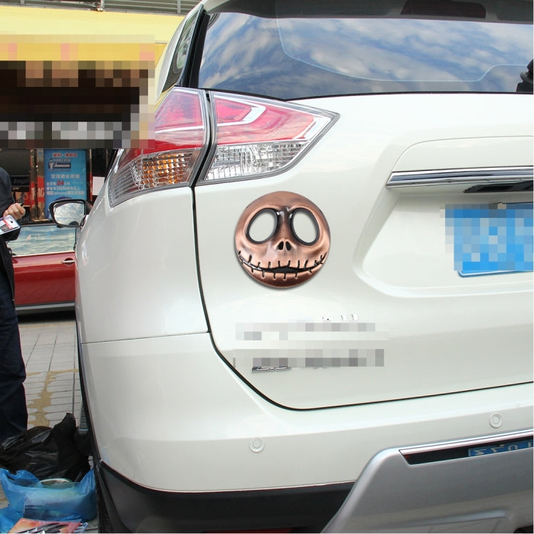 Skull Bone Shape Auto Sticker 3D Metal Fashion Car Stickers(Champagne Gold) by buy2fix