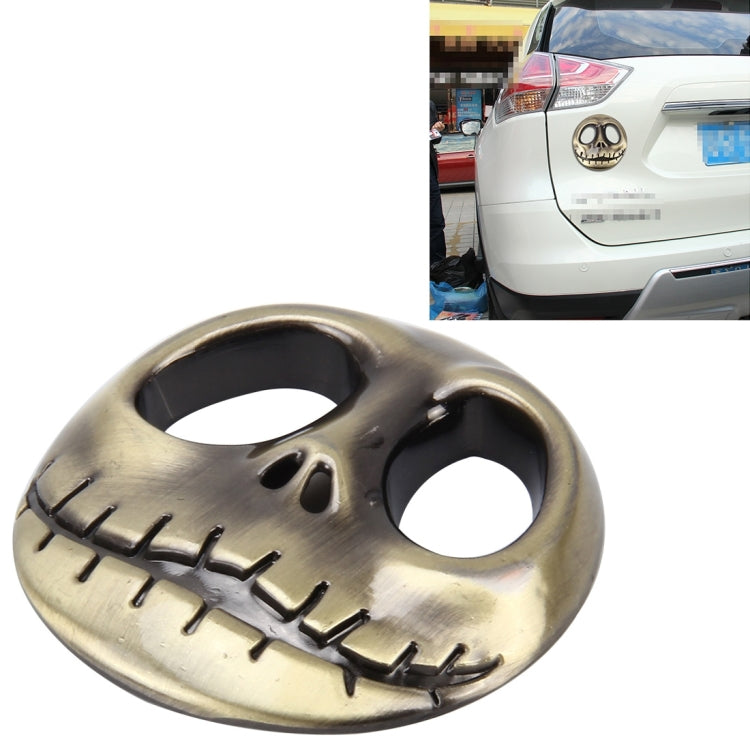 Skull Bone Shape Auto Sticker 3D Metal Fashion Car Stickers(Yellow) by buy2fix
