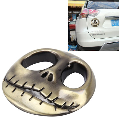 Skull Bone Shape Auto Sticker 3D Metal Fashion Car Stickers(Yellow) by buy2fix
