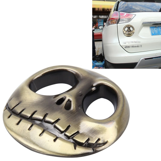 Skull Bone Shape Auto Sticker 3D Metal Fashion Car Stickers(Yellow) by buy2fix