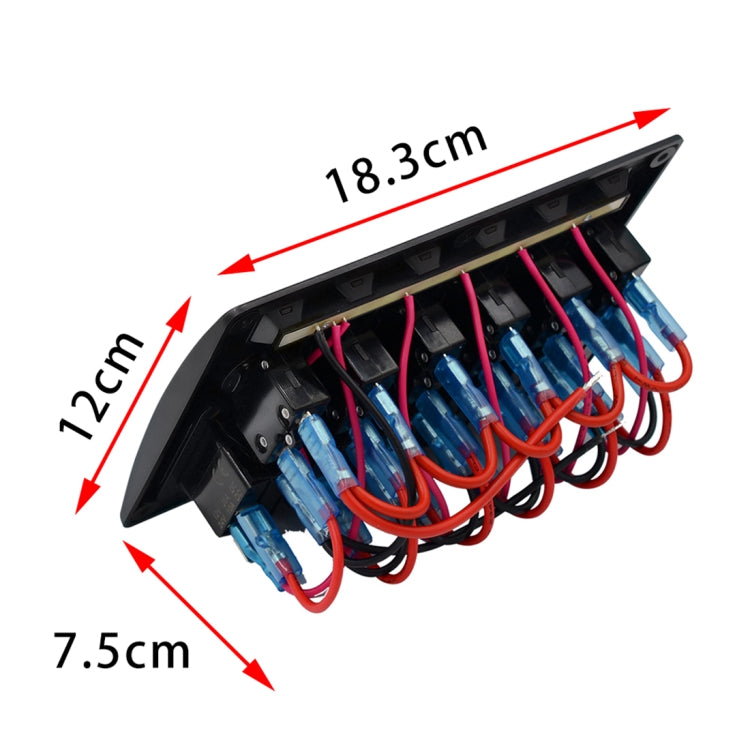 3Pin 6 Way Switches Combination Switch Panel with Light and Projector Lens for Car RV Marine Boat - Car Switches by buy2fix | Online Shopping UK | buy2fix