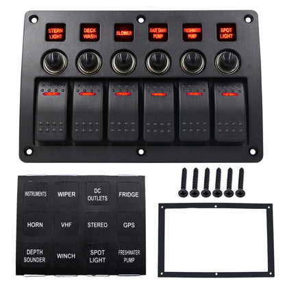 3Pin 6 Way Switches Combination Switch Panel with Light and Projector Lens for Car RV Marine Boat - Car Switches by buy2fix | Online Shopping UK | buy2fix