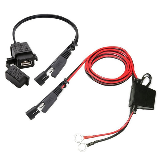 Motorcycle 5V 2.1A Waterproof USB Charger Kit SAE to USB Adapter, with Extension Harness - Battery Charger by buy2fix | Online Shopping UK | buy2fix