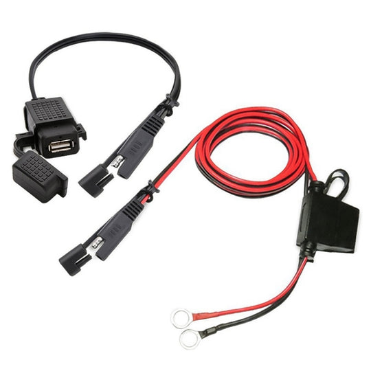Kit de chargeur USB étanche pour moto 5V 2,1a, adaptateur SAE vers USB, avec faisceau d'extension