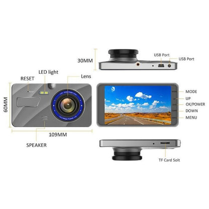 X96 4 inch 2.5D Full HD 1080P Multi-functional Smart Car Dual Lens Video Record Camera Support TF Card / Motion Detection by buy2fix