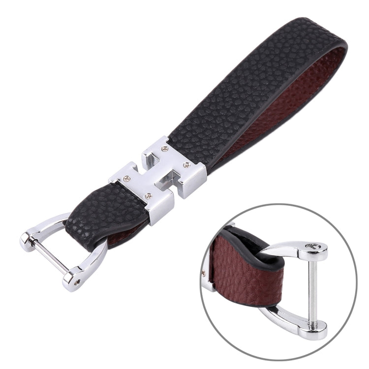 Car Metal Leather Key Ring Keychain, Random Color Delivery by buy2fix